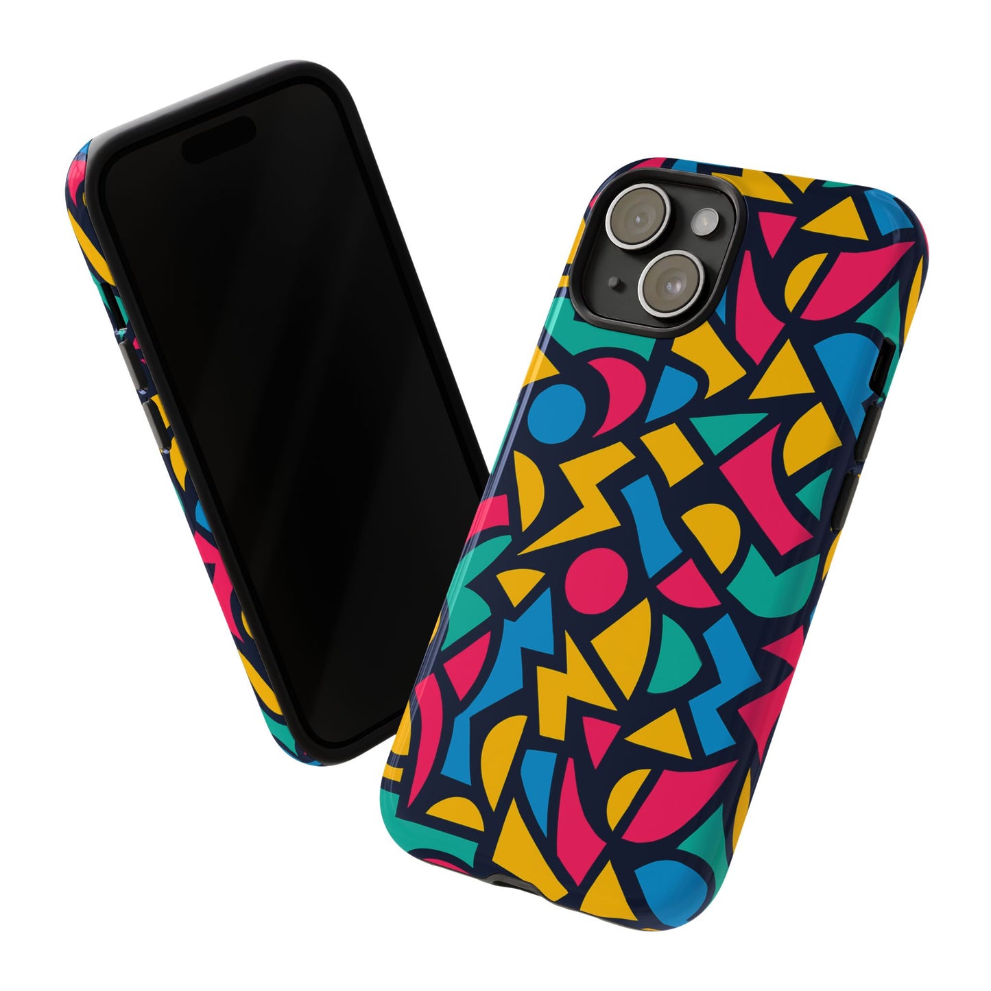 vibrant retro aesthetic phone case – stylish protection in multicolour design – compatible with iphone 13, 14, 15 & 16 – all models including pro, pro max & plus