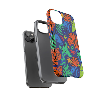 Vibrant Animal Print 3D Wrap Protective Phone Case Stylish Accessory for Men and Women Compatible with iPhone 13, 14, 15 & 16 – All Models Including Pro, Pro Max & Plus