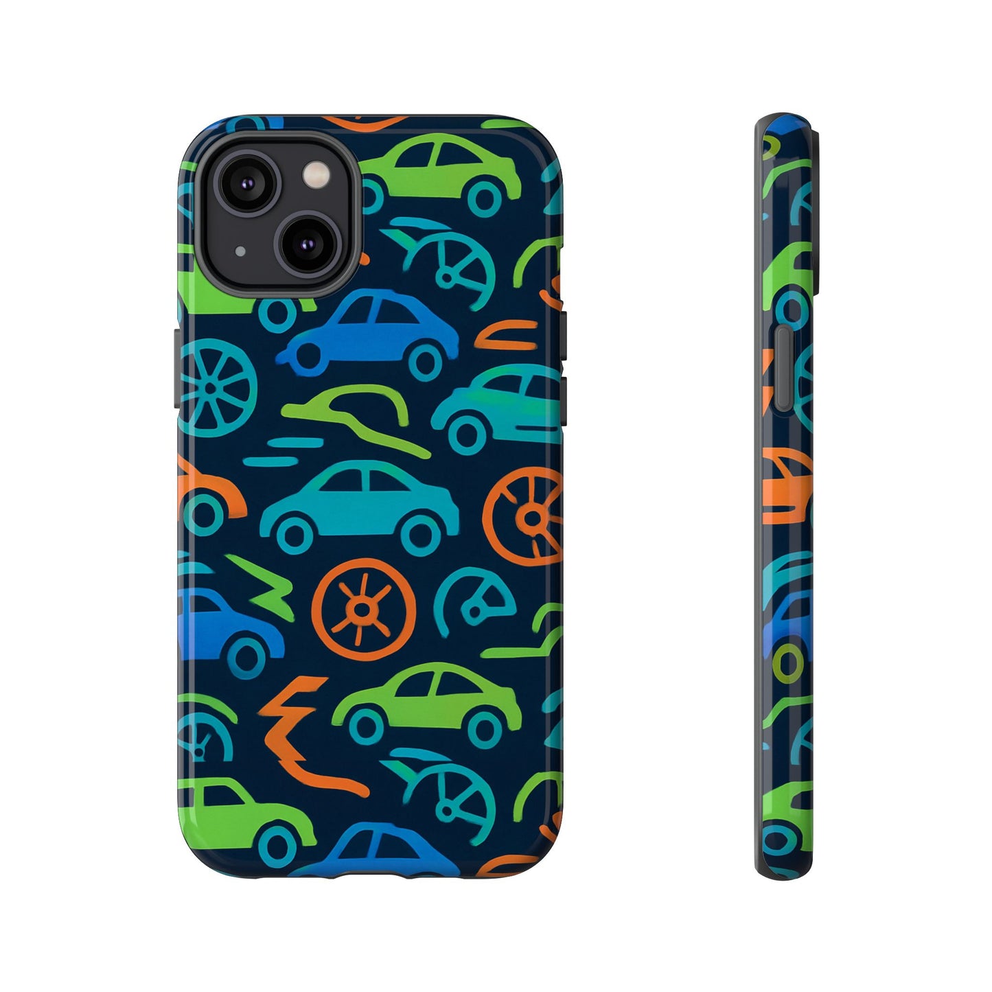 vibrant 3d car design protective phone case for kids and teens - playful multicolour style - stylish protection for everyday use - compatible with iphone 13, 14, 15 & 16 – all models including pro, pro max & plus