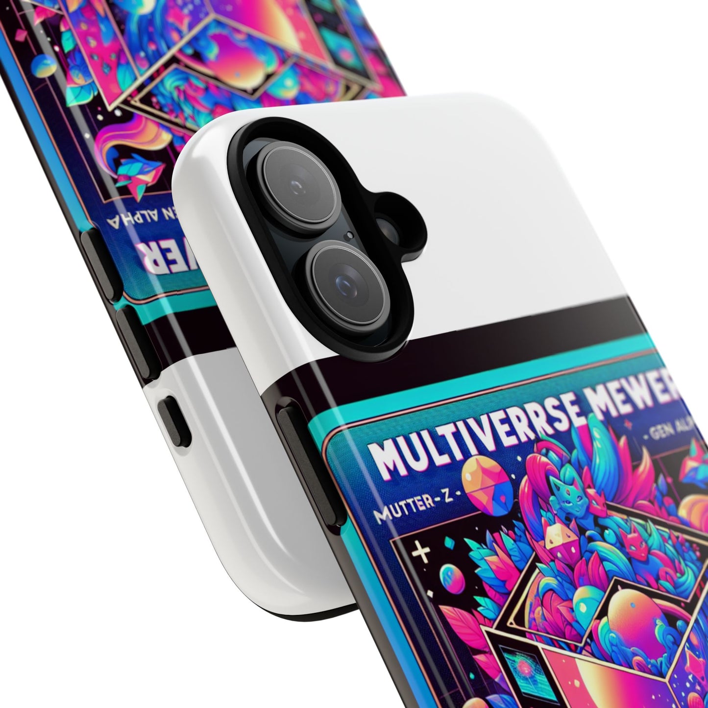 multiverse mewer protective phone case with 3d wrap design for smartphones, durable tpu silicone, uv protected, ideal gift for anime and comic lovers