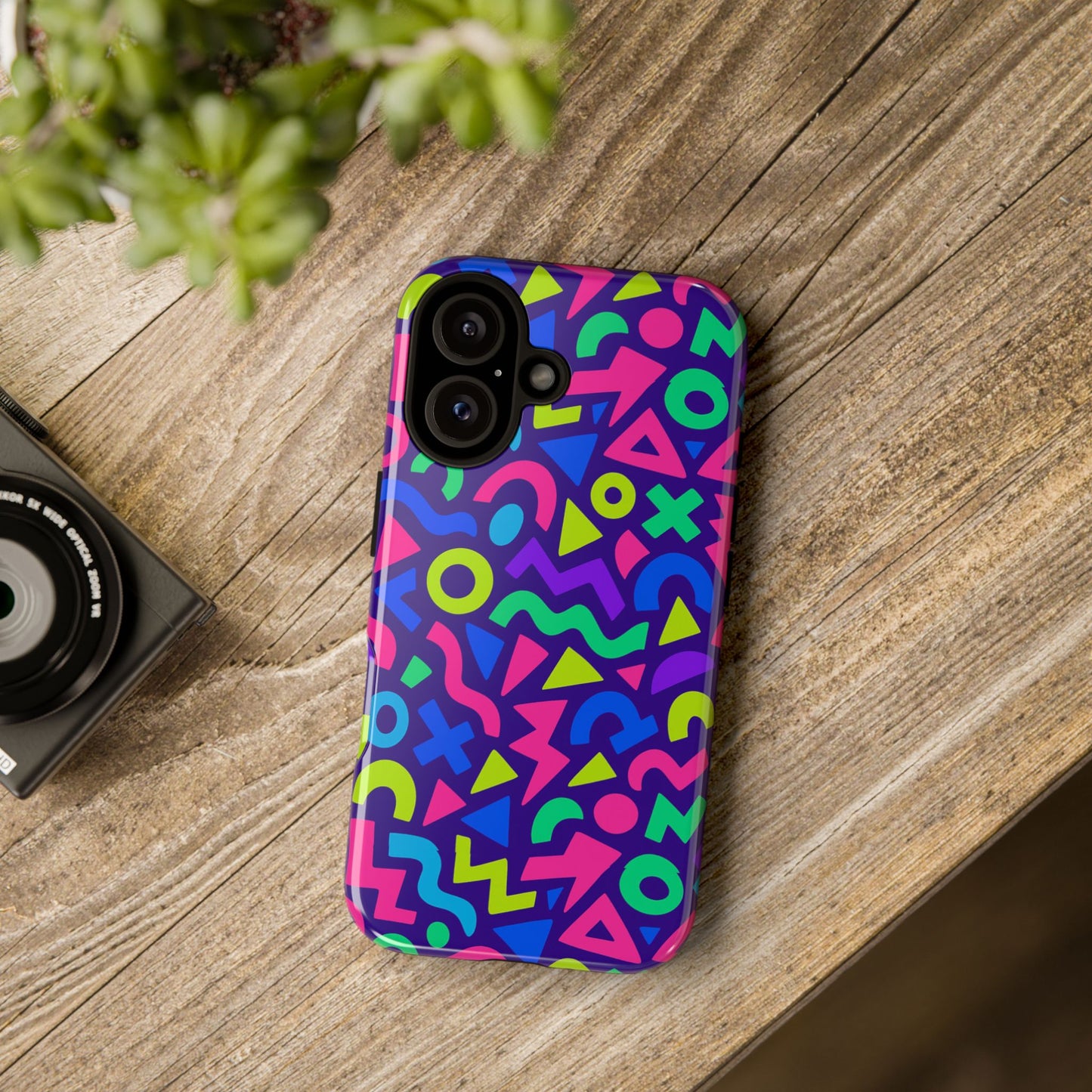 vibrant geometric 3d wrap protective phone case for men and women stylish accessory compatible with iphone 13, 14, 15 & 16 – all models including pro, pro max & plus