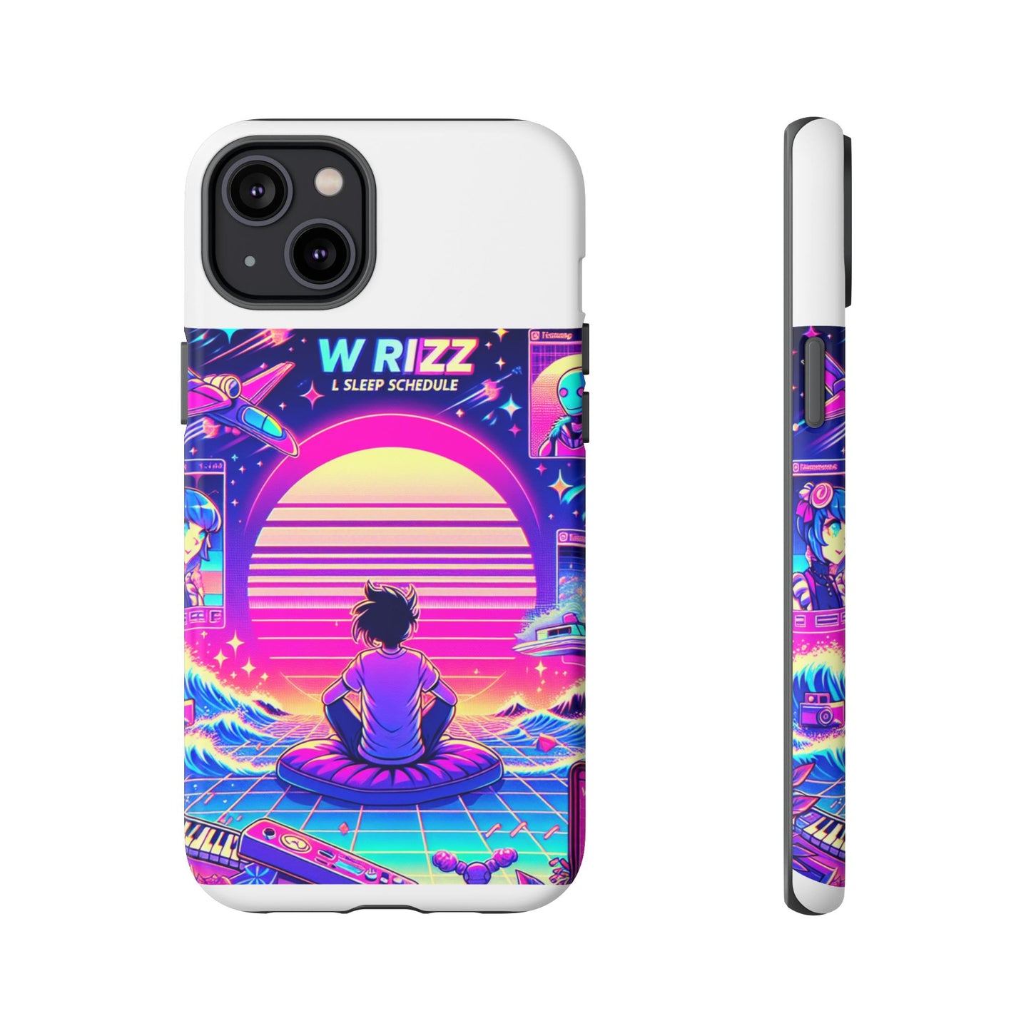 w rizz l sleep schedule protective phone case for anime lovers