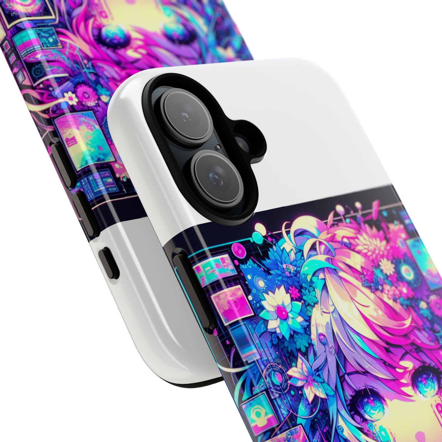 ai generated still slays protective phone case for anime lovers, vibrant 3d wrap design, durable shock absorption, uv protected, glossy or matte finish