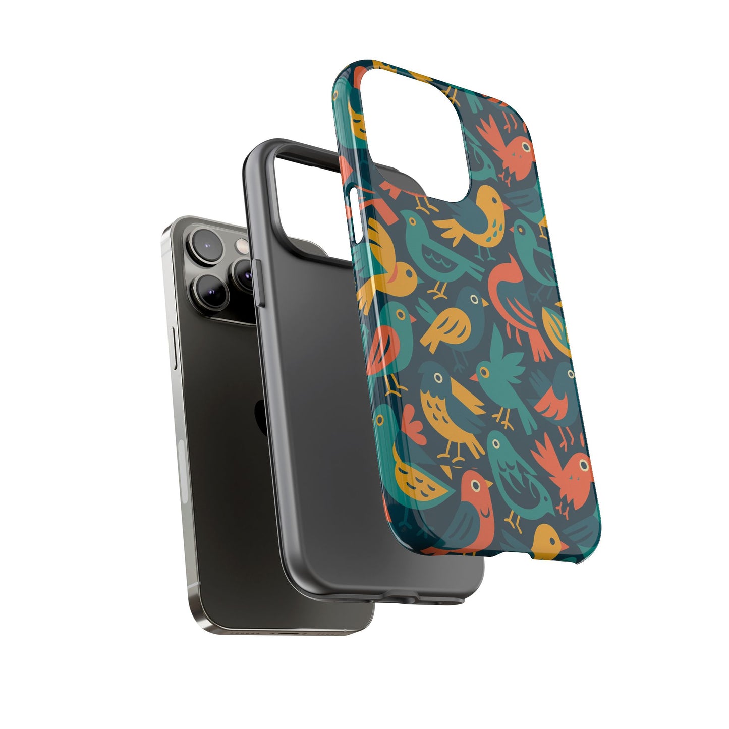 multicolour bird pattern 3d wrap protective phone case – vibrant accessory for self-expression compatible with iphone 13, 14, 15 & 16 – all models including pro, pro max & plus