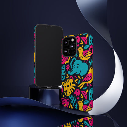 Vibrant 3D Animal Print Protective Phone Case Colourful Design for Stylish Protection Compatible with iPhone 13, 14, 15 & 16 – all models including Pro, Pro Max & Plus