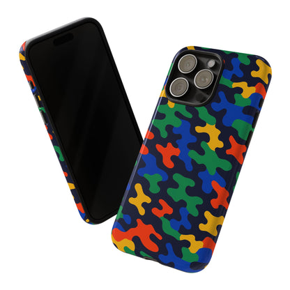 Multicolour Camouflage Protective Phone Case with 3D Wrap Design for Stylish Smartphone Protection Compatible with iPhone 13, 14, 15 & 16 – All Models Including Pro, Pro Max & Plus