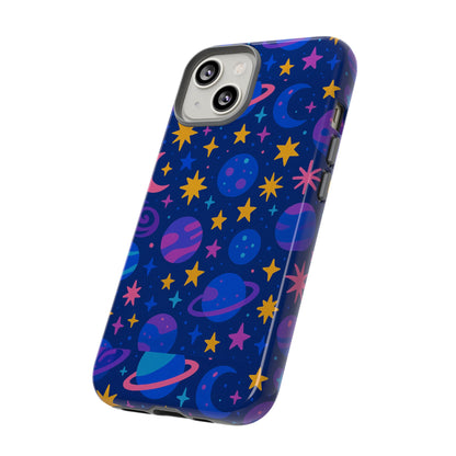 Vibrant Space Theme Protective Phone Case for Unisex – Colourful 3D Design Fashion Accessory Compatible with iPhone 13, 14, 15 & 16 – All Models Including Pro, Pro Max & Plus