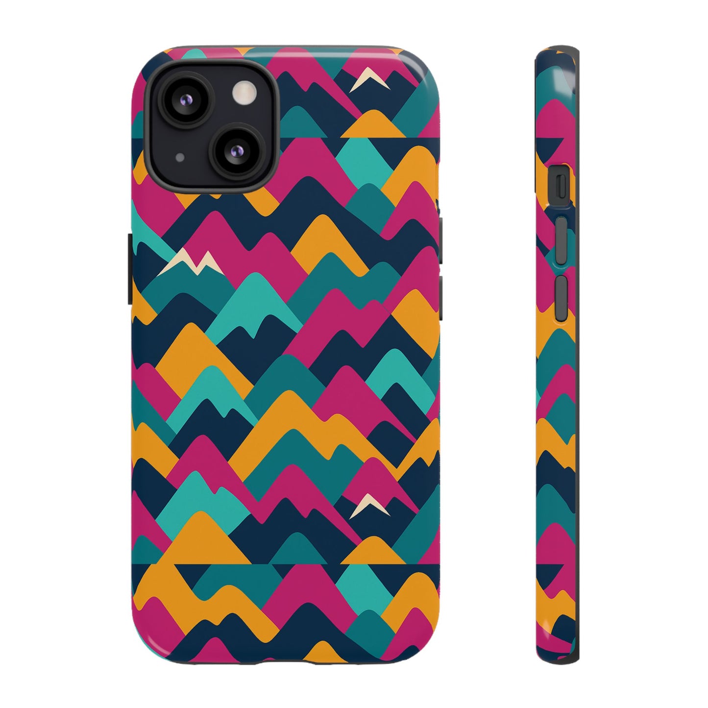 vibrant 3d geometric protective phone case for unisex, stylish smartphone accessory with playful design, compatible with iphone 13, 14, 15 & 16 – all models including pro, pro max & plus