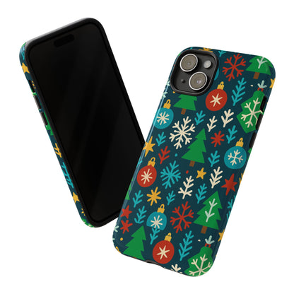 Multicolour 3D Wrap Protective Phone Case with Retro Christmas Design for Stylish Protection – Compatible with iPhone 13, 14, 15 & 16 – All Models Including Pro, Pro Max & Plus