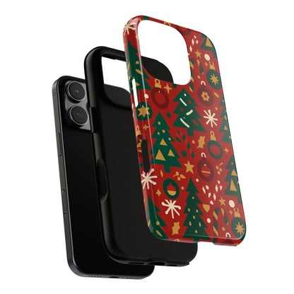 Festive Red Christmas Phone Case with 3D Wrap Design – Vibrant Protection for iPhone 13, 14, 15 & 16 – All Models Including Pro, Pro Max & Plus