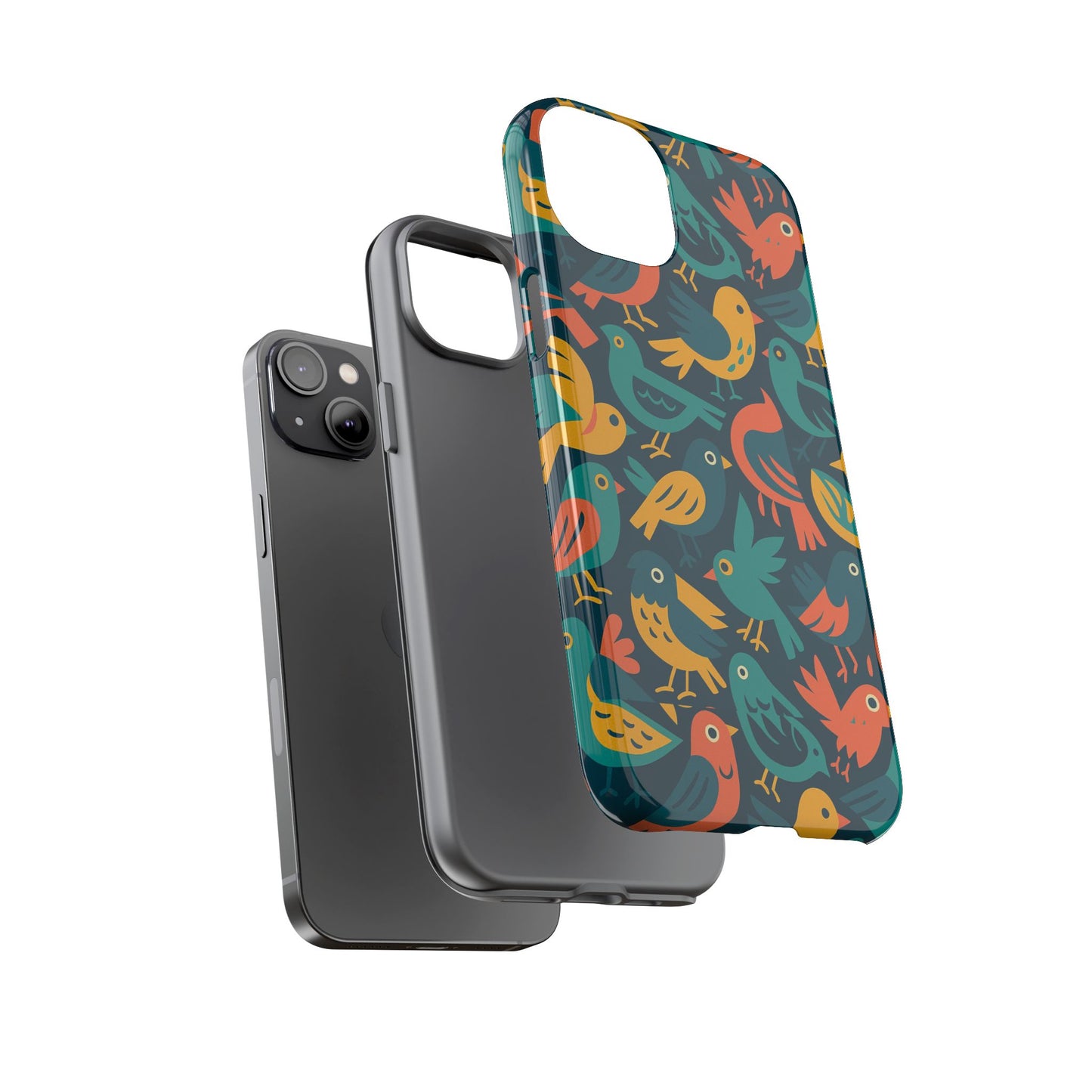 multicolour bird pattern 3d wrap protective phone case – vibrant accessory for self-expression compatible with iphone 13, 14, 15 & 16 – all models including pro, pro max & plus