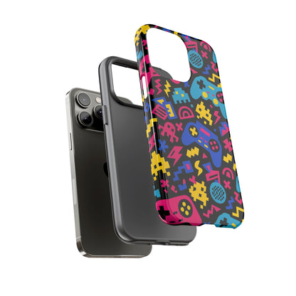 Vibrant Retro Gaming Phone Case with 3D Design for Stylish Protection Compatible with iPhone 13, 14, 15 & 16 – all models including Pro, Pro Max & Plus