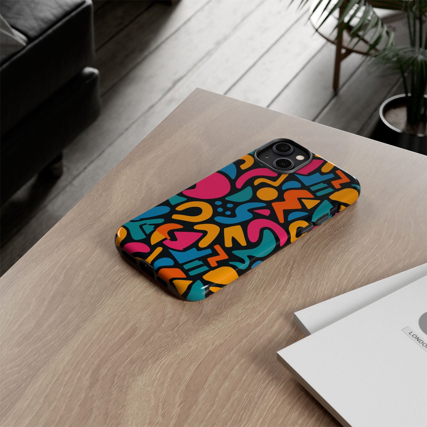vibrant multicolour abstract 3d wrap phone case for stylish protection, unisex smartphone cover, compatible with iphone 13, 14, 15 & 16 – all models including pro, pro max & plus