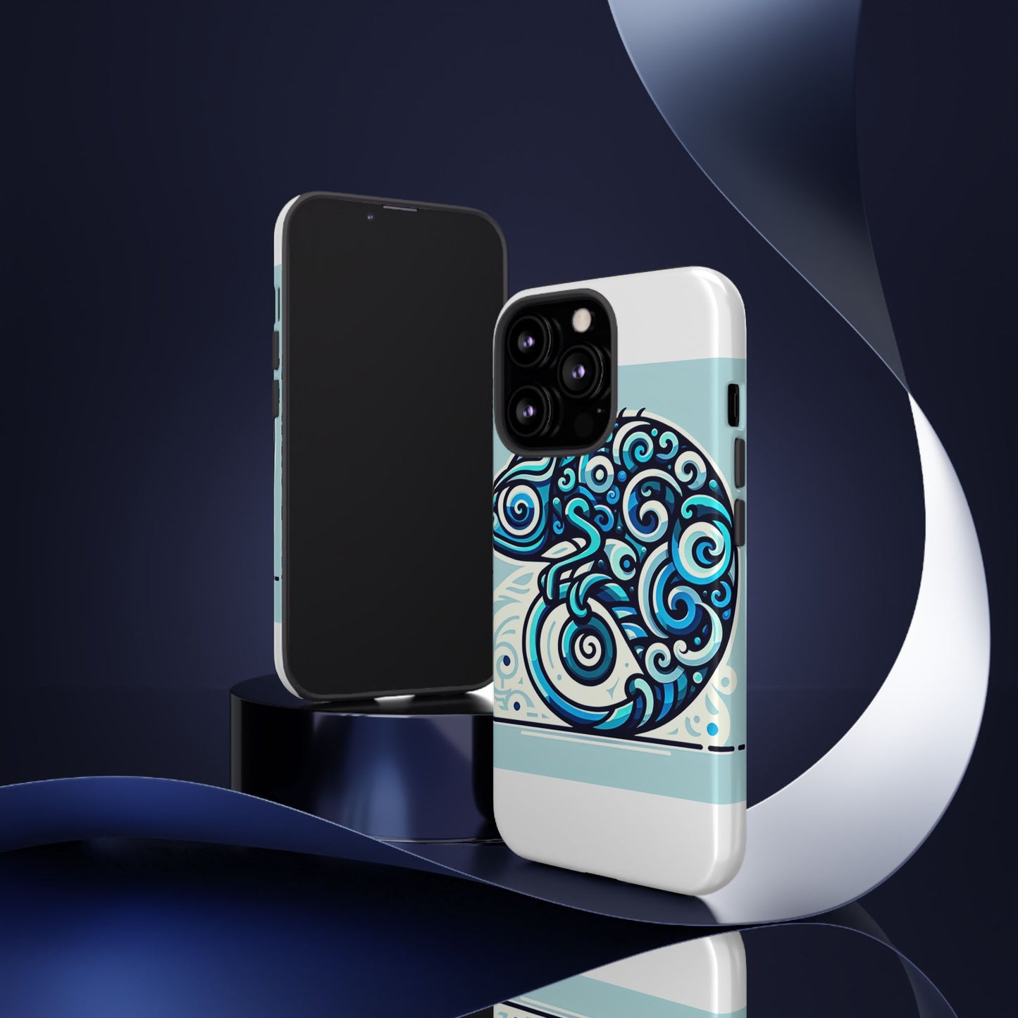 vibrant 3d wrap protective phone case with playful chameleon design in blue – unique accessory for self-expression compatible with iphone 13, 14, 15 & 16 – all models including pro, pro max & plus