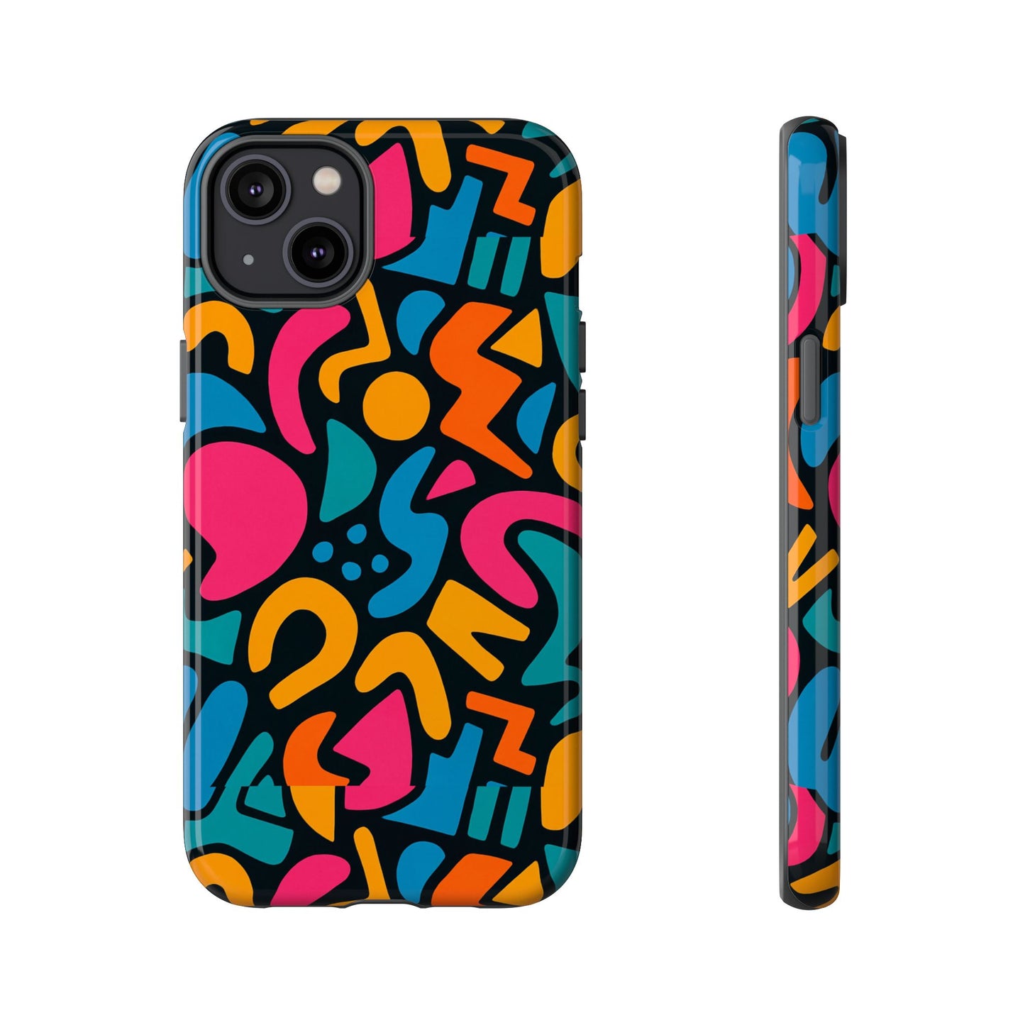 vibrant multicolour abstract 3d wrap phone case for stylish protection, unisex smartphone cover, compatible with iphone 13, 14, 15 & 16 – all models including pro, pro max & plus