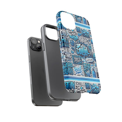 Blue Pattern Image 23 Phone Case for Mobile Phones Shockproof TPU Cover with Vivid 3D Wrap Design and Retro Anime Comic Style