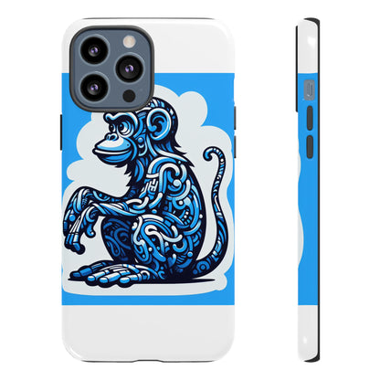 Vibrant 3D Monkey Design Phone Case in Blue – Stylish Protection for Smartphones Compatible with iPhone 13, 14, 15 & 16 – All Models Including Pro, Pro Max & Plus