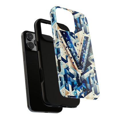 Blue Alphabet V Phone Case for Samsung and iPhone Shockproof Protective Cover with 3D Wrap Design and UV Resistance