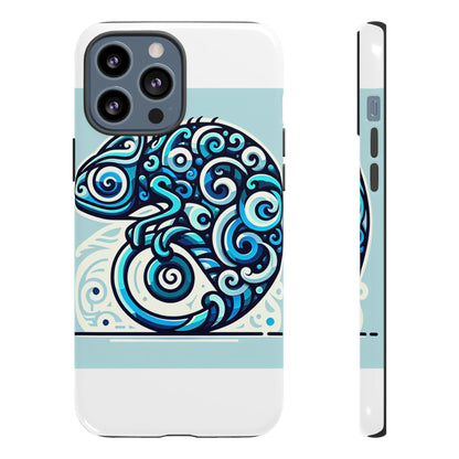 Vibrant 3D Wrap Protective Phone Case with Playful Chameleon Design in Blue – Unique Accessory for Self-Expression Compatible with iPhone 13, 14, 15 & 16 – all models including Pro, Pro Max & Plus