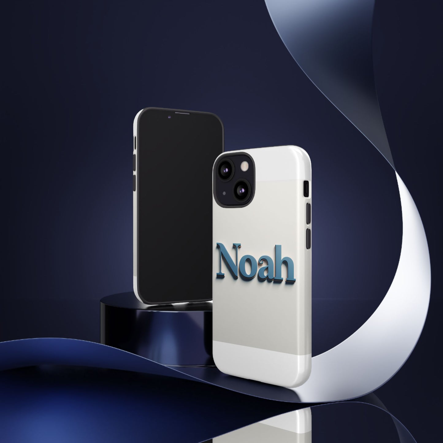 vibrant 3d name phone case in blue retro style – unique protection accessory for self-expression compatible with iphone 13, 14, 15 & 16 – all models including pro, pro max & plus