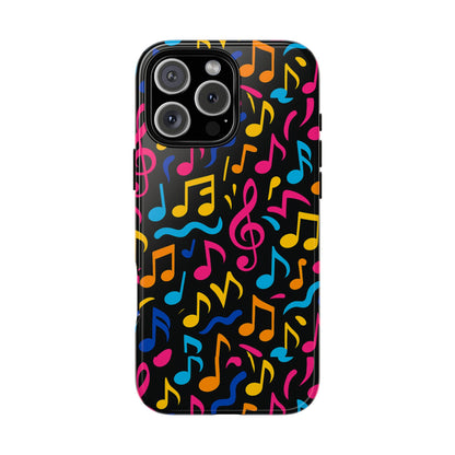 Vibrant Music Themed Phone Case with Colourful 3D Design – Stylish Protection for Music Lovers – Compatible with iPhone 13, 14, 15 & 16 – all models including Pro, Pro Max & Plus