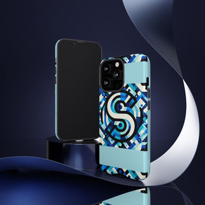 Letter Blue Alphabet S Phone Case with 3D Wrap Design for Stylish Protection and Unique Retro Anime Comic Style