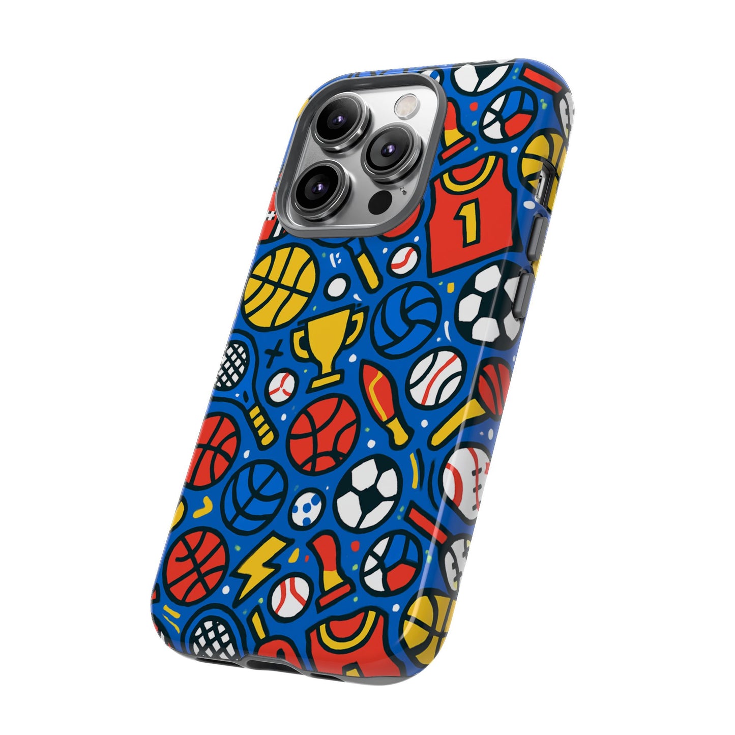vibrant sports-themed protective phone case with 3d design for unique style – compatible with iphone 13, 14, 15 & 16 – all models including pro, pro max & plus