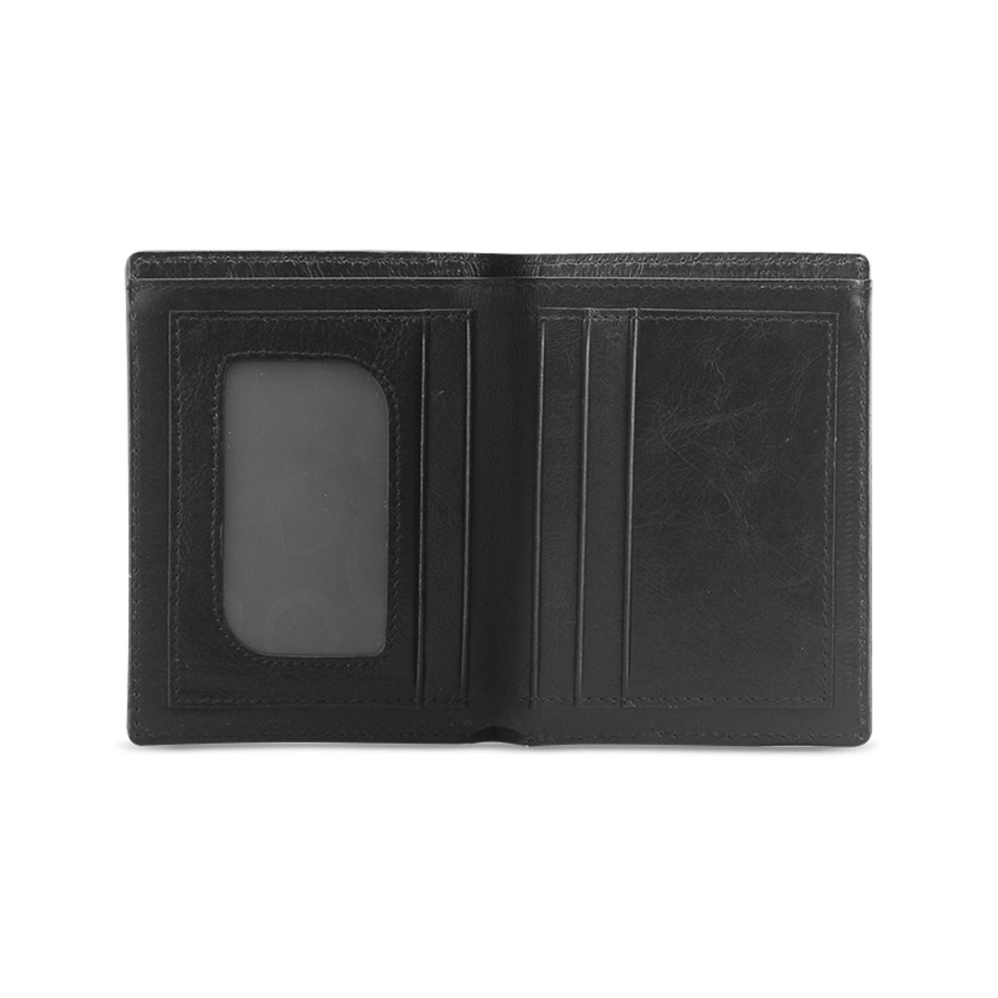 custom leather wallet 1612 for men and women, pu leather, 4 card slots, cash pocket, stylish design, versatile card bag, black wallet, easy to carry