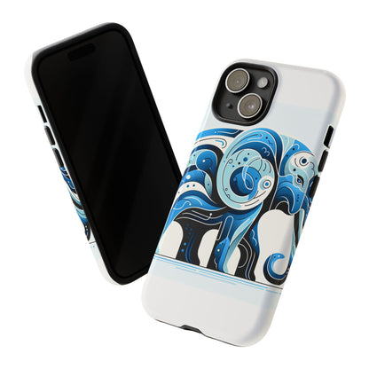 Vibrant 3D Blue Elephant Design Protective Phone Case – Unique Abstract Art Style for Stylish Protection Compatible with iPhone 13, 14, 15 & 16 – all models including Pro, Pro Max & Plus