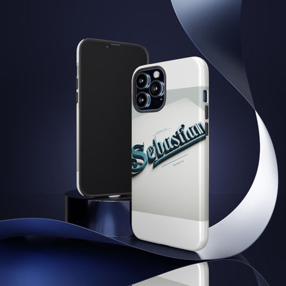 Vibrant 3D Wrap Protective Phone Case in Retro Blue Typography Stylish Accessory for Self-Expression Compatible with iPhone 13, 14, 15 & 16 – all models including Pro, Pro Max & Plus