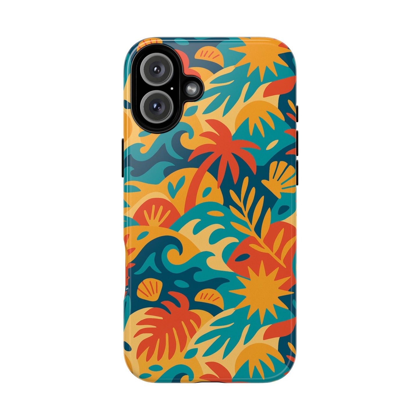 vibrant tropical phone case for stylish protection with 3d wrap design – unisex fashion accessory compatible with iphone 13, 14, 15 & 16 – all models including pro, pro max & plus