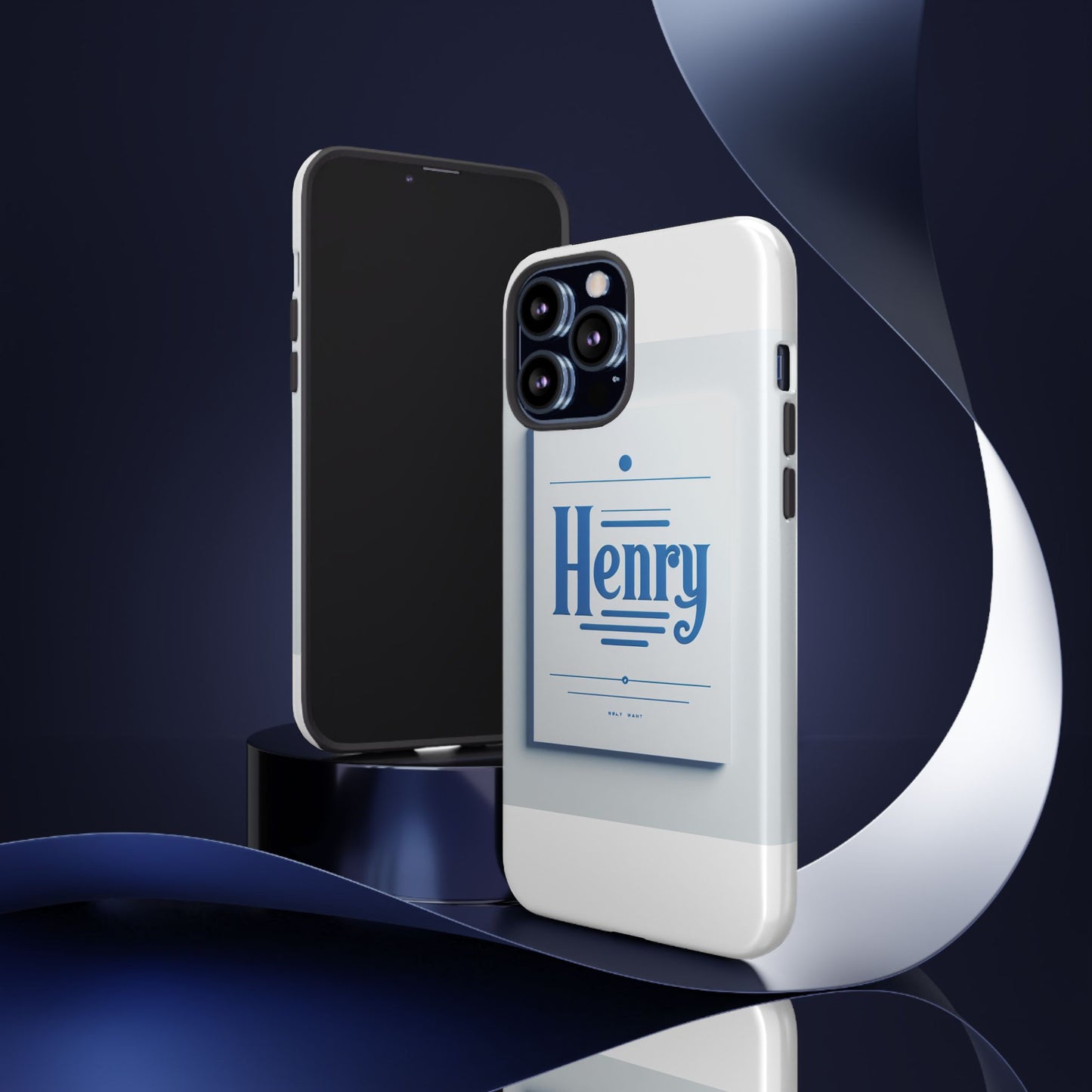 stylish blue typographic phone case for men and women, durable protection, unique design, compatible with iphone 13, 14, 15 & 16 – all models including pro, pro max & plus