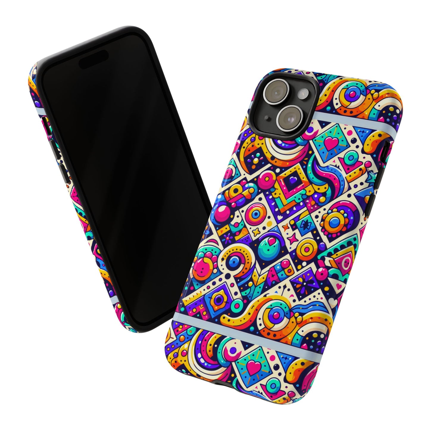 pattern image 6 vibrant 3d wrap phone case for anime and comic fans - colourful abstract design compatible with iphone 13, 14, 15 & 16 – all models including pro, pro max & plus