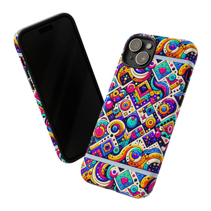 Pattern Image 6 Vibrant 3D Wrap Phone Case for Anime and Comic Fans - Colourful Abstract Design Compatible with iPhone 13, 14, 15 & 16 – all models including Pro, Pro Max & Plus