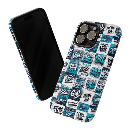 Vibrant 3D Wrap Phone Case in Blue with Playful Retro Design for Stylish Protection Compatible with iPhone 13, 14, 15 & 16 – all models including Pro, Pro Max & Plus