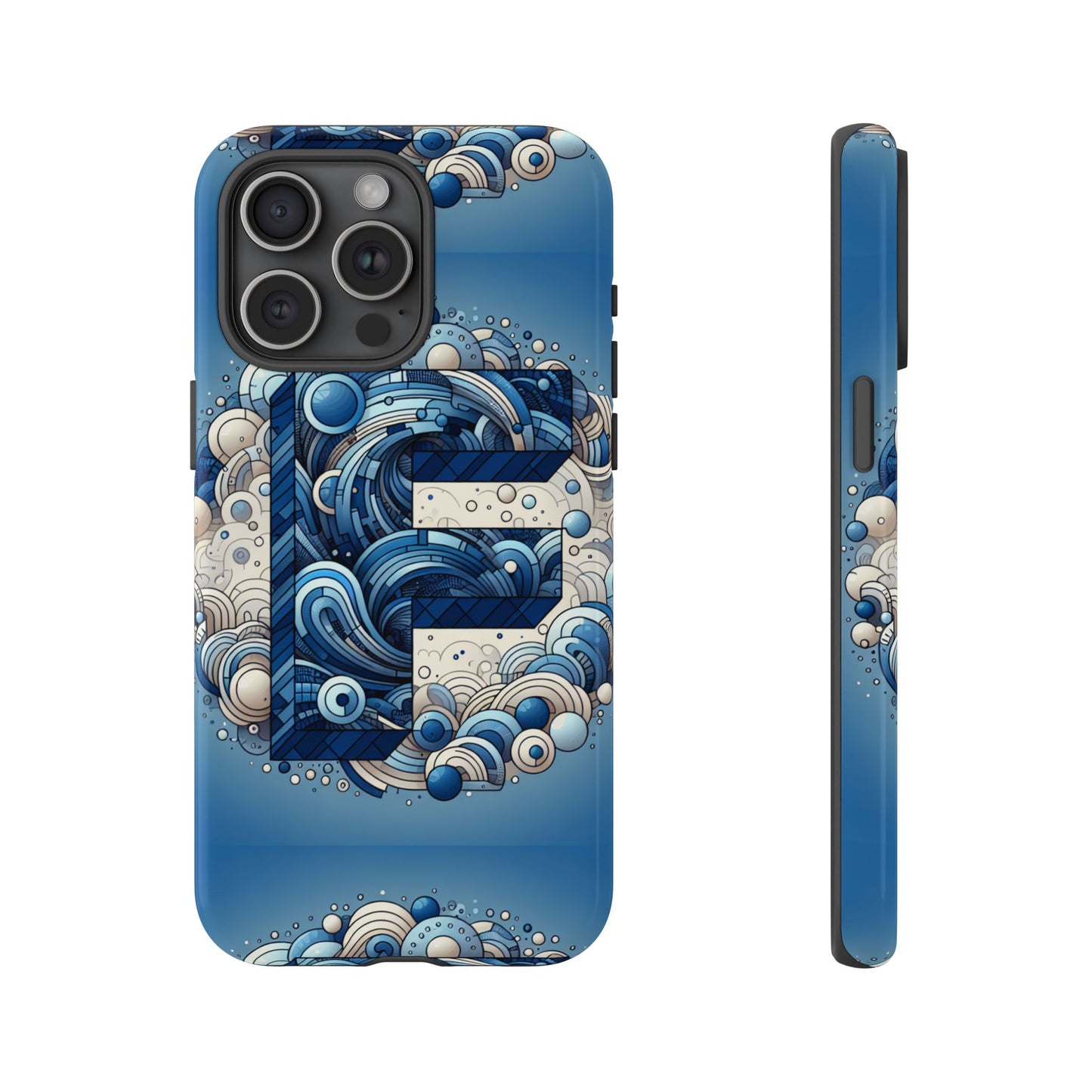 blue alphabet f phone case for iphone and android durable shockproof cover with 3d wrap design and uv protection