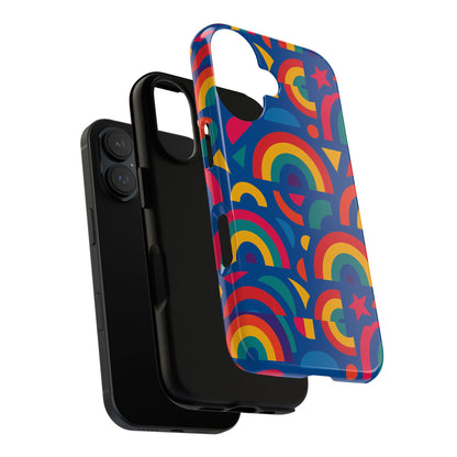 Vibrant 3D Geometric Phone Case in Multicolour Design for Stylish Protection Compatible with iPhone 13, 14, 15 & 16 – all models including Pro, Pro Max & Plus