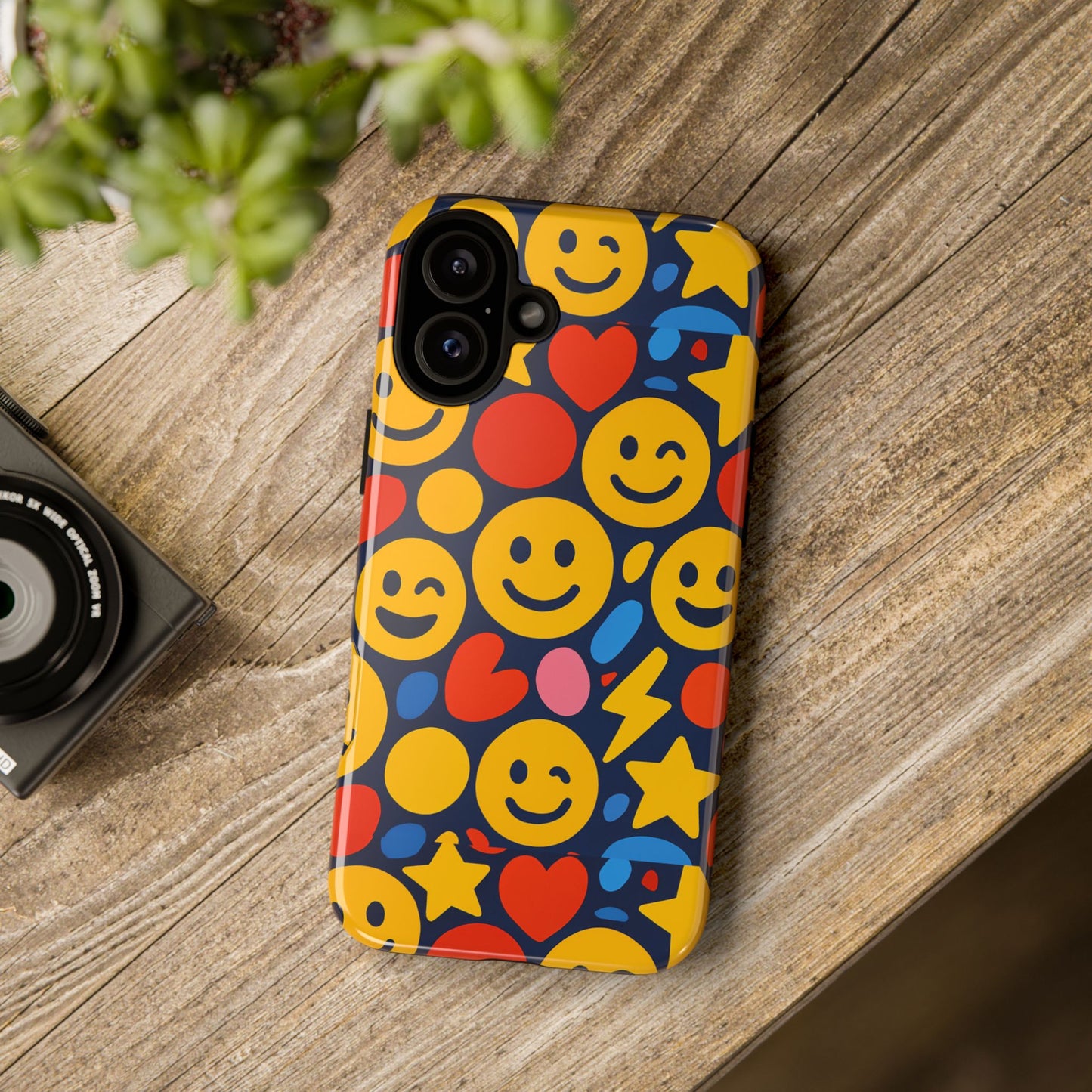 multicolour 3d emoji phone case for stylish protection – fun and playful design for kids and young adults compatible with iphone 13, 14, 15 & 16 – all models including pro, pro max & plus