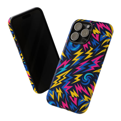 Vibrant Lightning Bolt Protective Phone Case with 3D Wrap Design for Trendy Aesthetic Accessories Compatible with iPhone 13, 14, 15 & 16 – all models including Pro, Pro Max & Plus