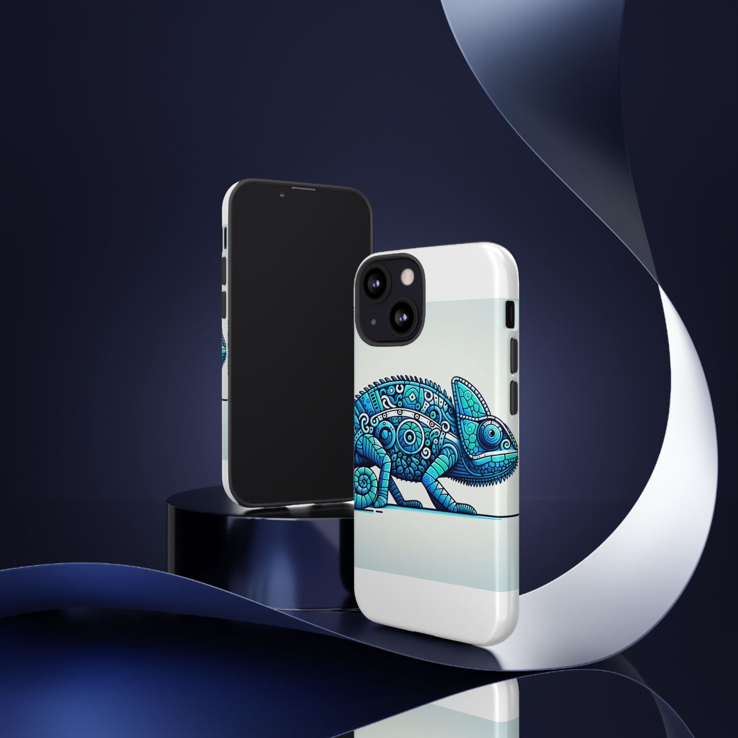 vibrant 3d chameleon print glossy phone case for eye-catching protection compatible with iphone 13, 14, 15 & 16 – all models including pro, pro max & plus