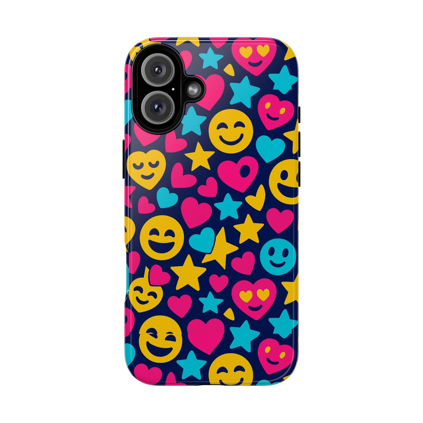 vibrant emoji protective phone case with 3d wrap design for fun style and robust protection compatible with iphone 13, 14, 15 & 16 – all models including pro, pro max & plus
