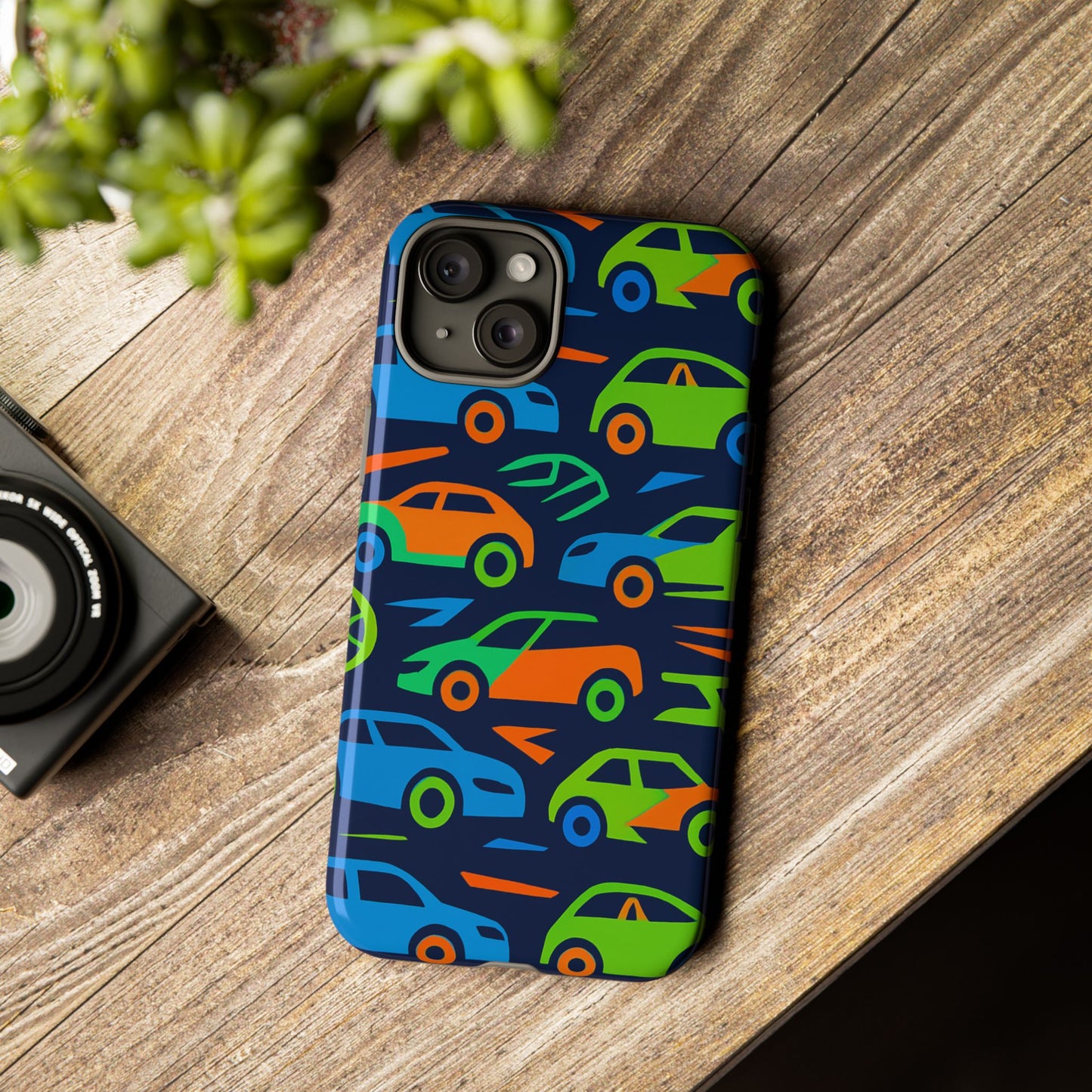 vibrant 3d car pattern protective phone case for expressive individuals stylish accessory compatible with iphone 13, 14, 15 & 16 – all models including pro, pro max & plus