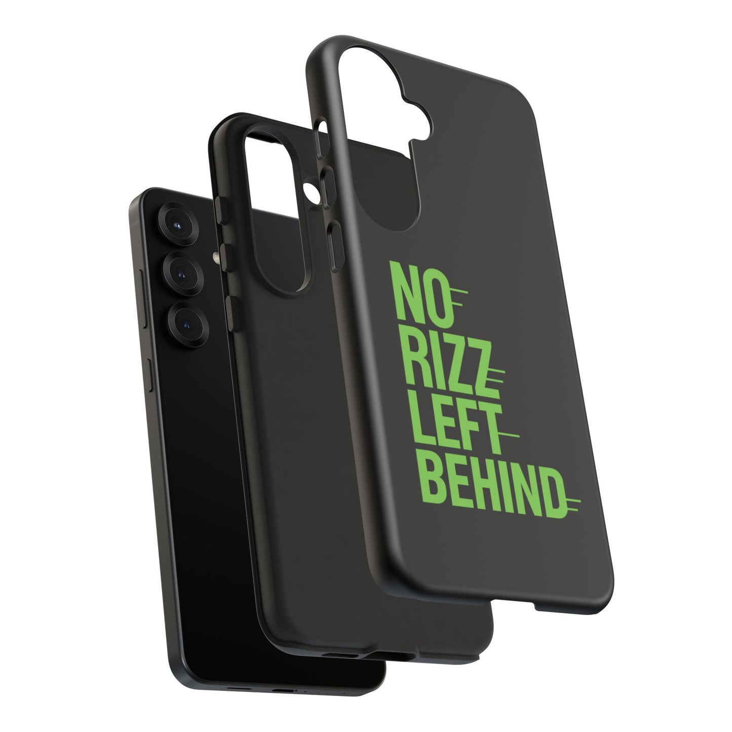 tough phone case - no rizz left behind, durable protection, shock absorbent, stylish design, perfect gift for adults, supports wireless charging, uv protected, lightweight accessory