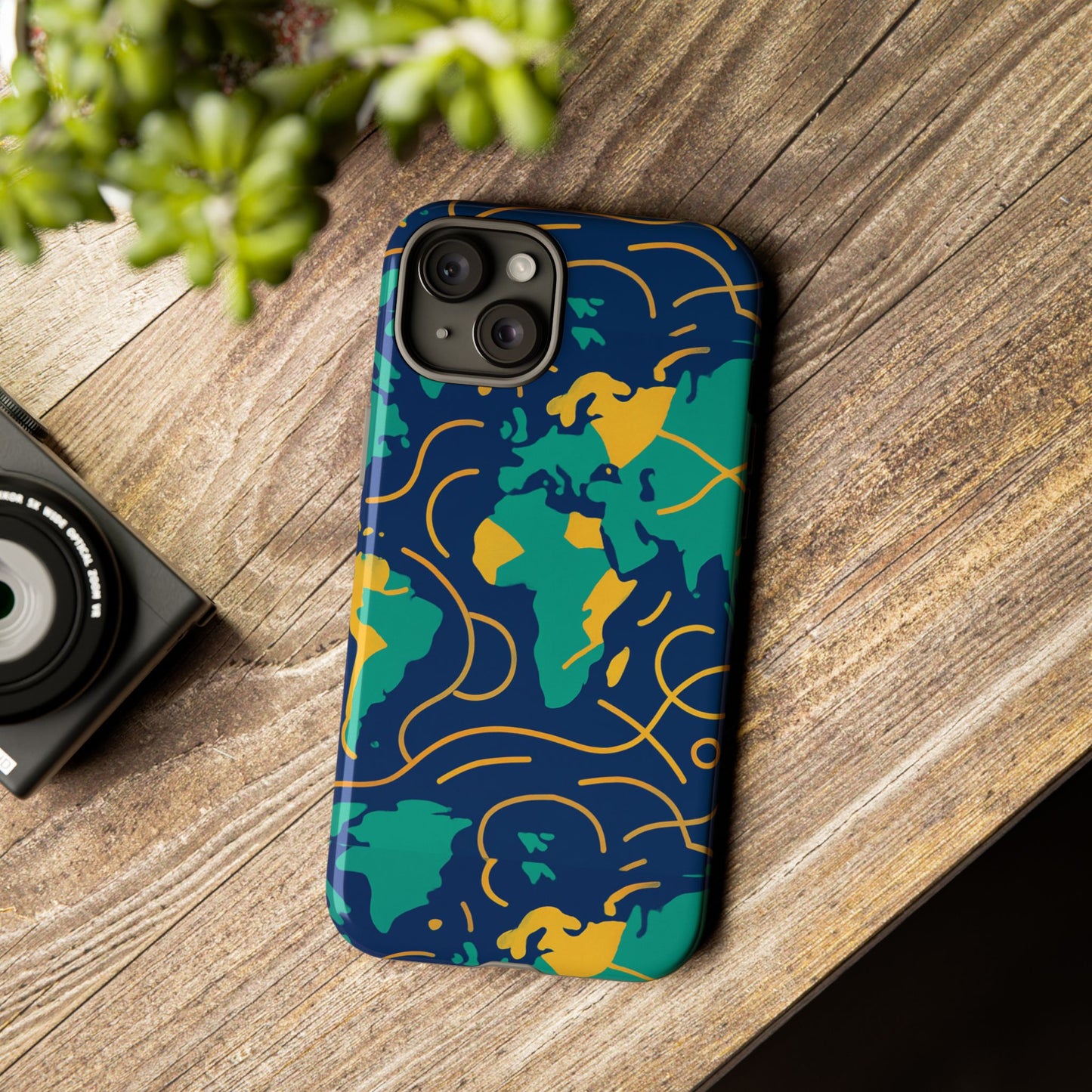 multicolour geometric map 3d wrap protective phone case for men and women, stylish shockproof accessory, compatible with iphone 13, 14, 15 & 16 – all models including pro, pro max & plus