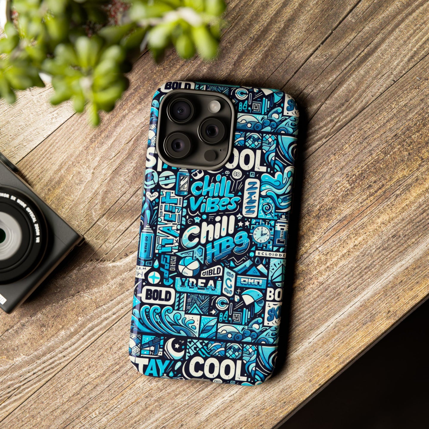 vibrant 3d wrap protective phone case with colourful chill vibes design – unique style accessory for self-expression compatible with iphone 13, 14, 15 & 16 – all models including pro, pro max & plus