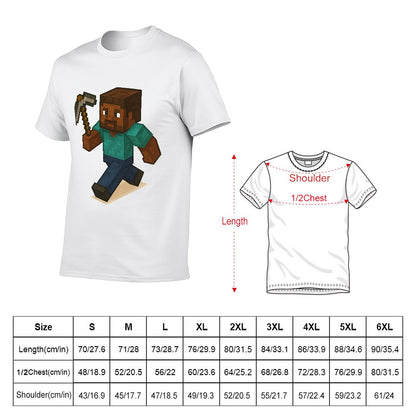 2025 New 150g Men's Short Sleeve T-shirt, Breathable Cotton, Casual Wear, Fitness, Travel, Double-Sided Print, Comfortable Fit, Available in Multiple Sizes