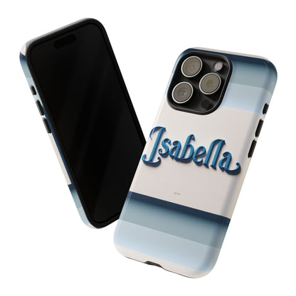 Name Isabella Blue Phone Case with 3D Wrap and Vibrant Anime Inspired Design for Stylish Protection and Personalised Smartphone Accessory
