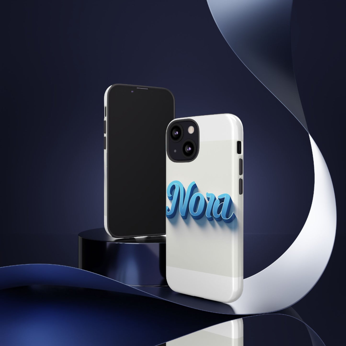 vibrant 3d text phone case in blue with retro design – stylish protection for smartphones, compatible with iphone 13, 14, 15 & 16 – all models including pro, pro max & plus