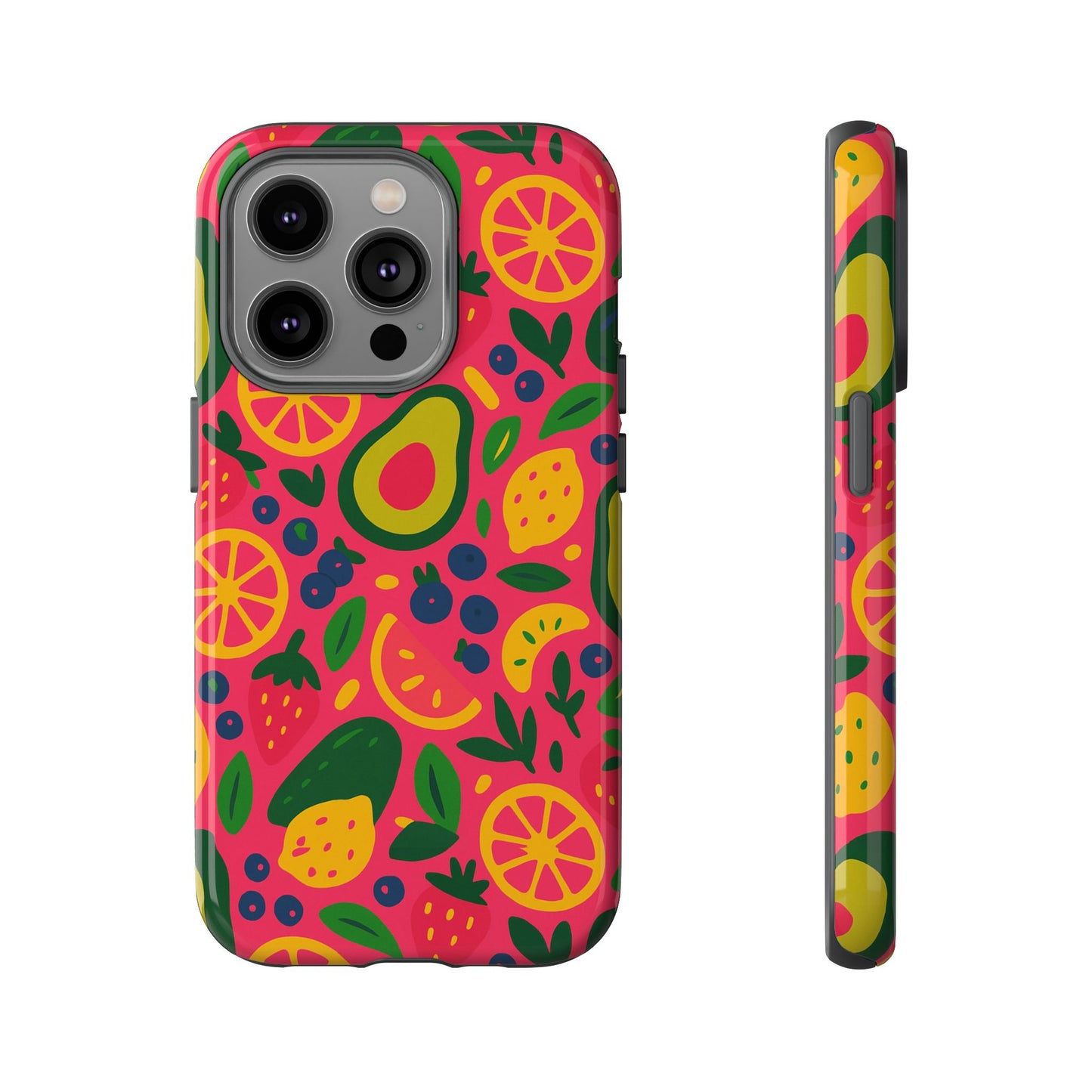 vibrant 3d fruit pattern protective phone case - playful accessory for individuality and stylish protection compatible with iphone 13, 14, 15 & 16 – all models including pro, pro max & plus