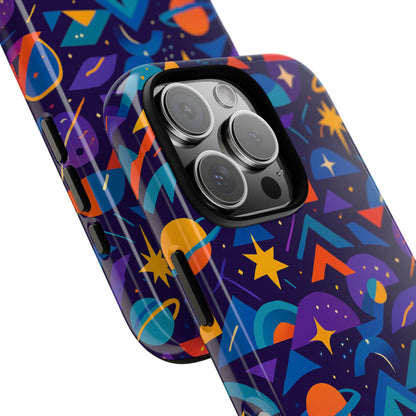 Vibrant Geometric 3D Wrap Protective Phone Case for Unique Accessories Lovers Compatible with iPhone 13, 14, 15 & 16 – all models including Pro, Pro Max & Plus